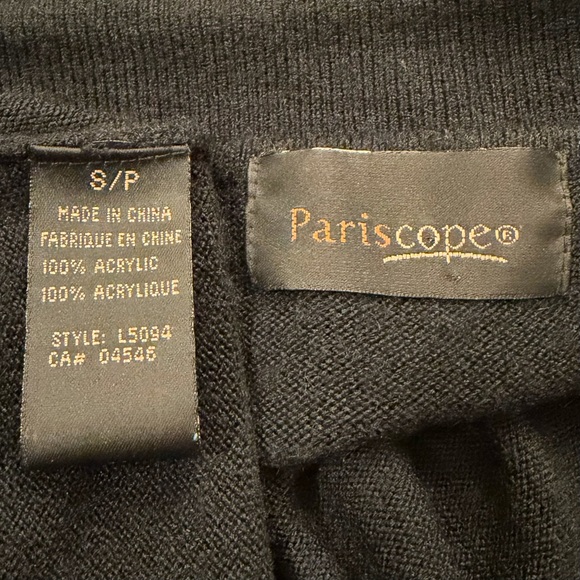 ⭐️ Vintage 1990’s Pariscope Button-Up 3/4 Sleeve Cardigan Beaded Collar - PTP 18 - Picture 3 of 4